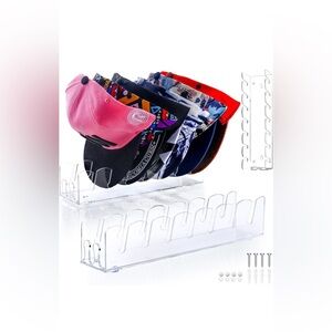 Hat Racks for Baseball Caps 2 Pack Acrylic Hat Stand Display & Organizer for 14